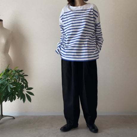 裾裏に柄・綿コクーンパンツ  Cocoon pants/Kimono-cloth hem lining