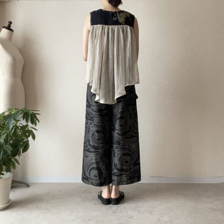 アンティーク紗絣＆リネンガーゼ Tops