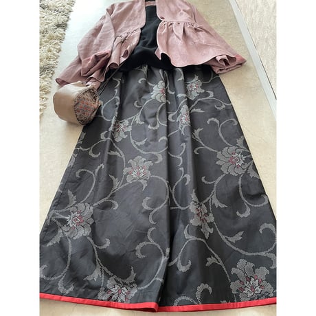紬ワイドパンツ/ Tsumugi wide-leg pants