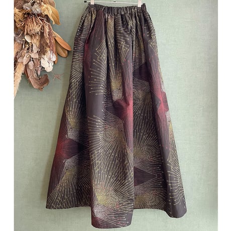 紬ギャザースカート/ tsumugi gathered skirt