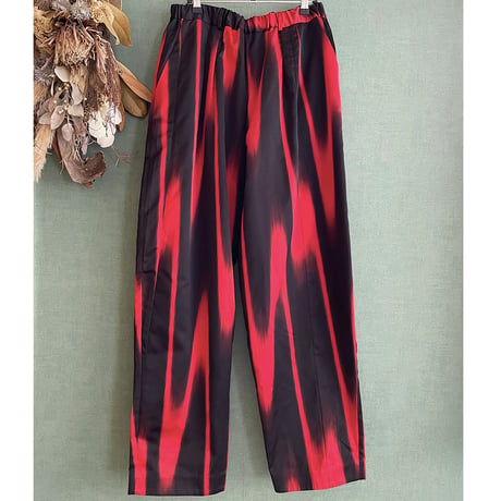 流水柄染めコクーンパンツ/ Water-flow pattern dye cocoon pants
