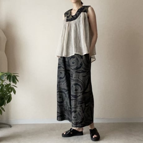 アンティーク紗絣＆リネンガーゼ Tops