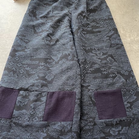 『京果：KYOKA』wide pants-Tsumugi&Silk crepe
