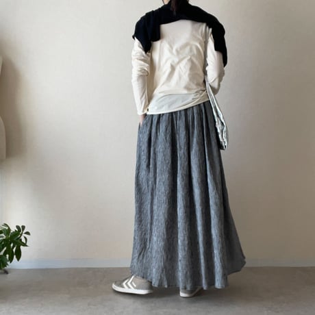 『YURAGI・ギャザースカート』高島ちぢみ-gathered skirt ［受注商品]