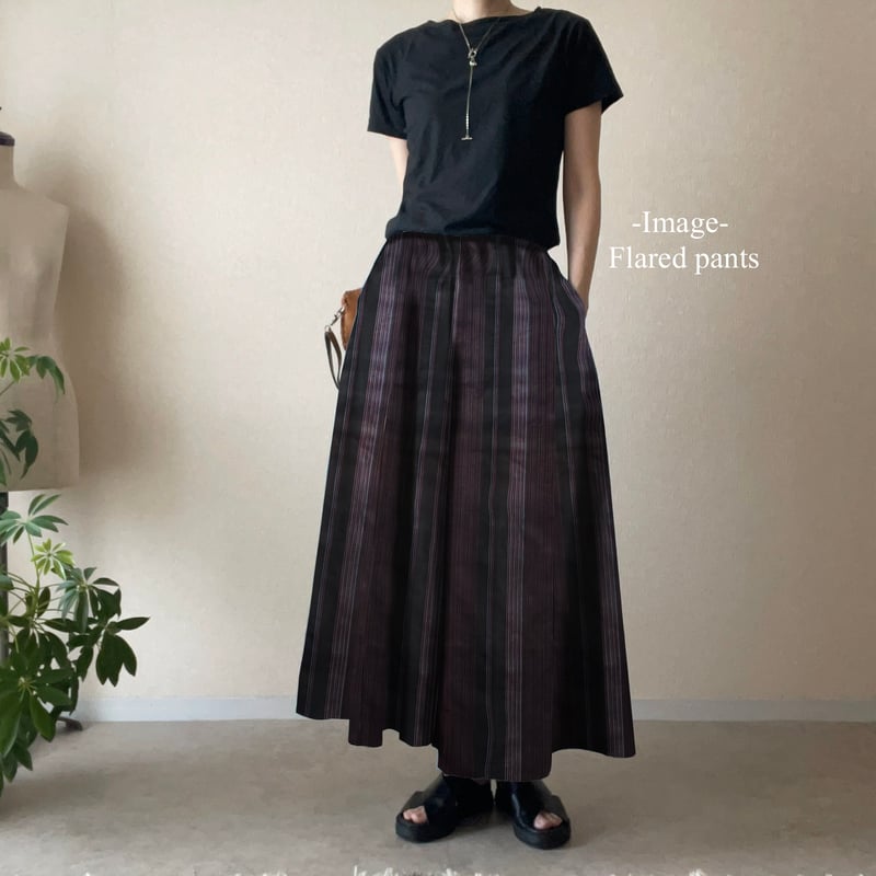 つむぎページ 縞の紬』ーStriped Tsumugiー | NITENMON -Kimono Pants-