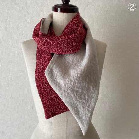 絞りxリネンウール・ショール【4種】(silk x wool-linen)