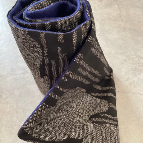 ネックウォーマー 3種 (silk x navy blue wool)