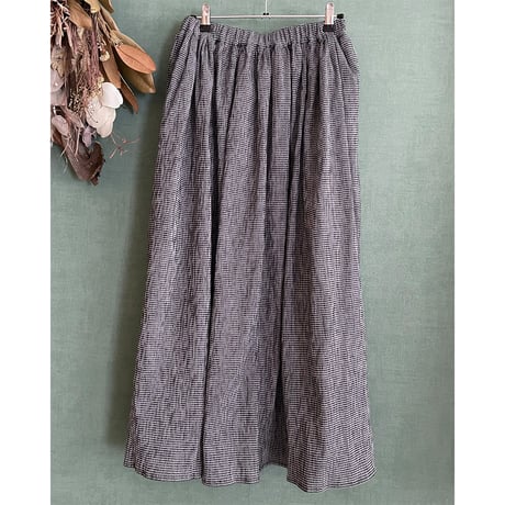 『YURAGI・ギャザースカート』高島ちぢみ-gathered skirt ［受注商品]