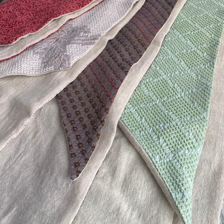 絞りxリネンウール・ショール【4種】(silk x wool-linen)