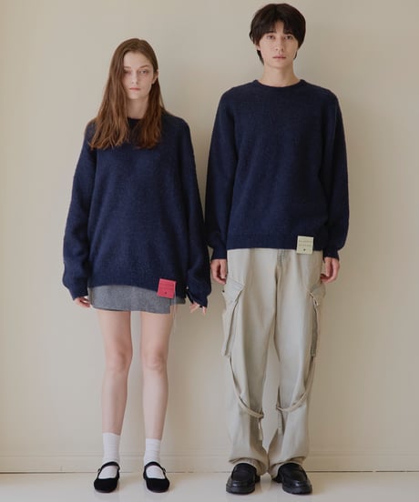post-it mohair knit [ red / yellow ]