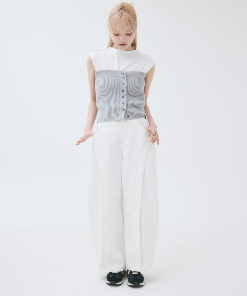 AOD Original Curve Line Denim（White） | anothero