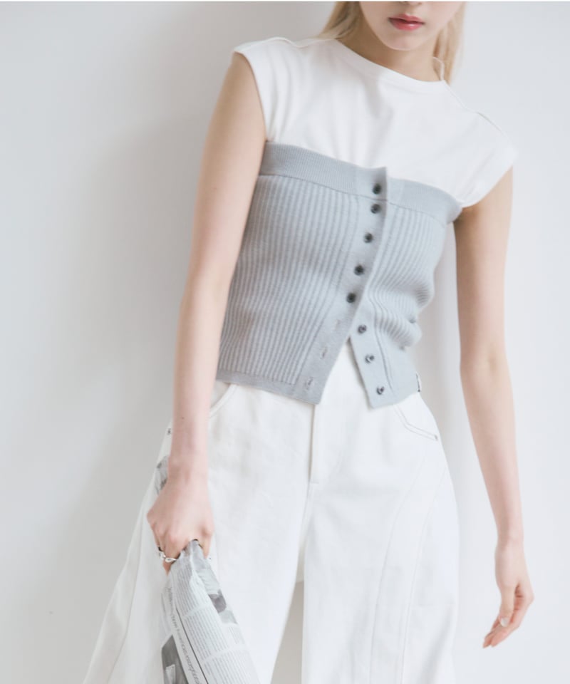 docking Sleeveless Bustier Tops (gray) | anothe