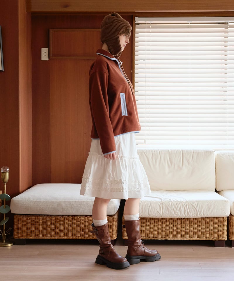 新品REDDISH BROWN VENTILE HALF ZIP ANORACK ANCELLM HALF ZIP SWEAT SHIRT | MusterWerk