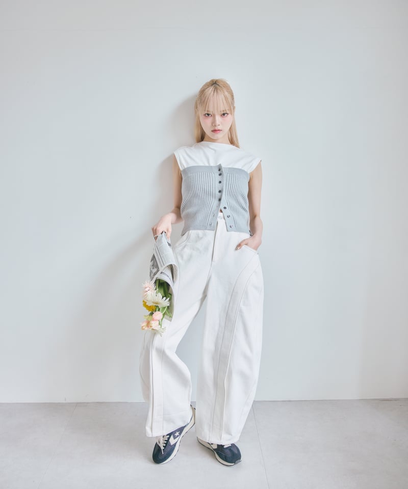 docking Sleeveless Bustier Tops (gray) | anothe