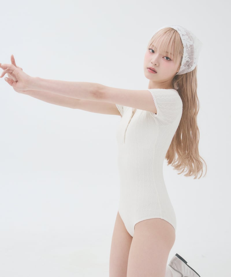 Sunday polo Knit swim wear（white） | anotherordi