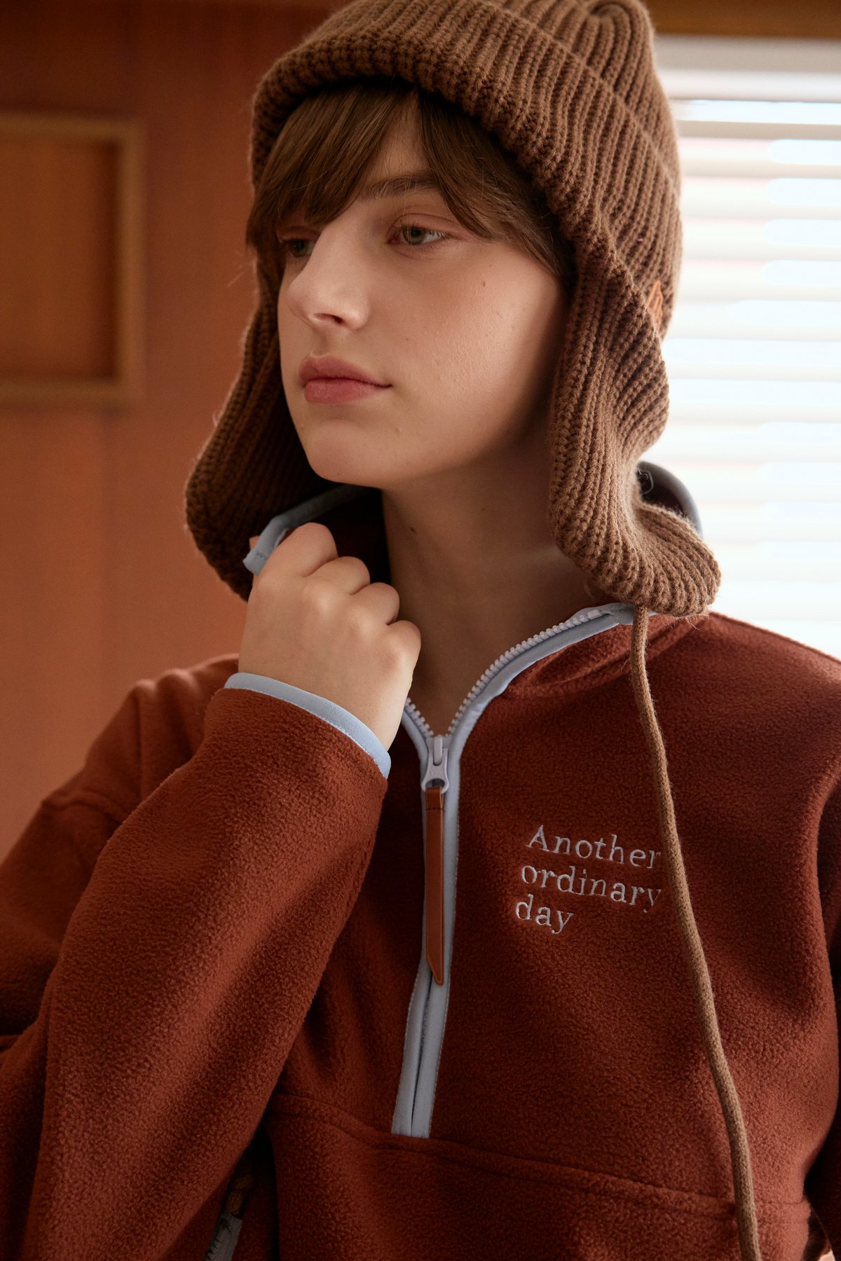 Peekaboo half Zip Fleece【brown】 | anotherordina