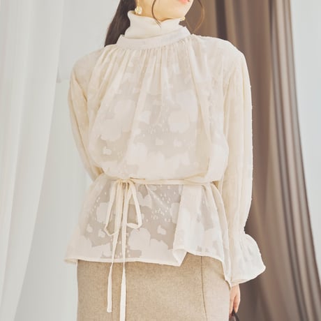 nuance sheer blouse(ivory)