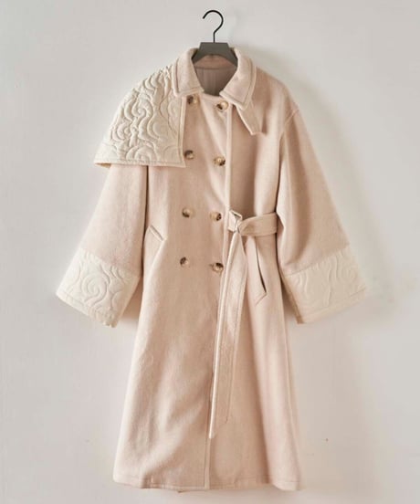 high neck quilting coat