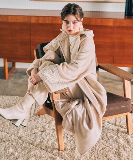 high neck quilting coat