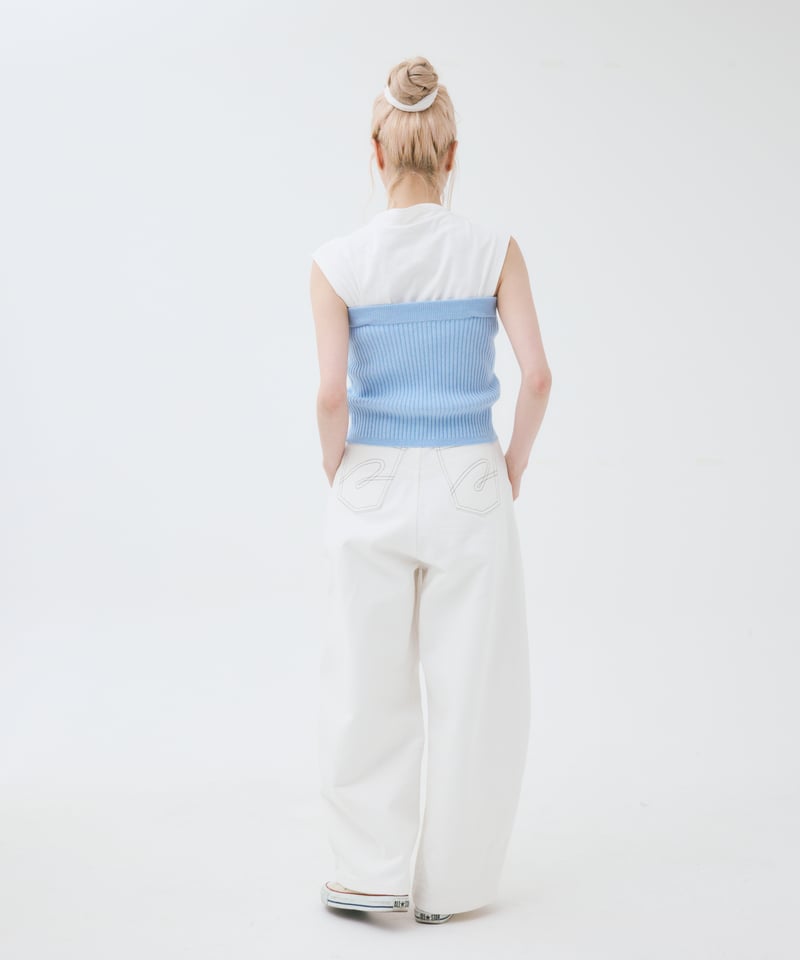 【新品未使用】eLLa／curve denim (white) 新品未使用】eLLa／curve denim (white)