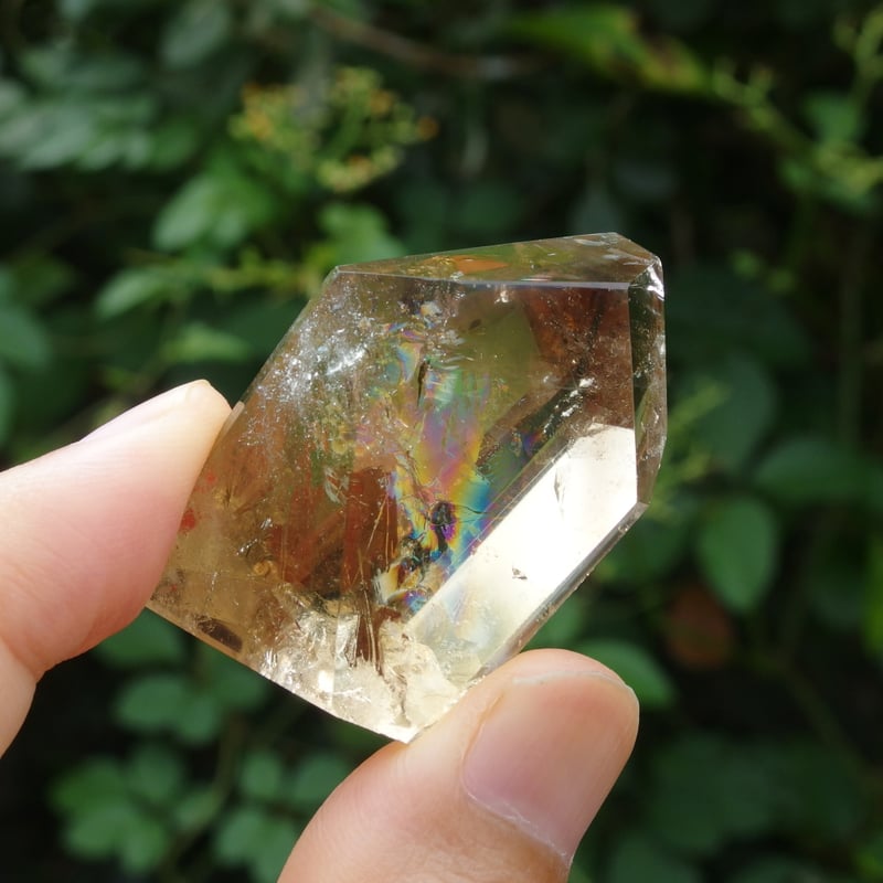 虹入り天然シトリン原石 6×2cm／レインボー効果あり／浄化済み 天然シトリン（虹入り）【特典付き】 | Crystal Light