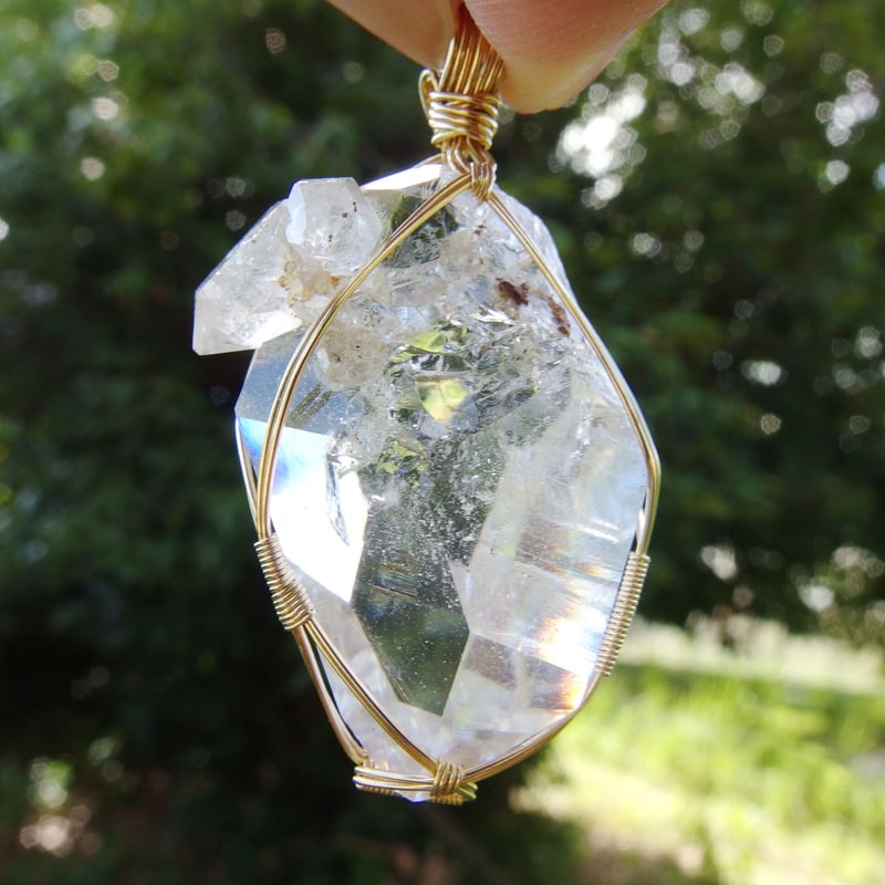 0801123高品質✨ハーキマーダイヤモンドネックレス虹、オイル入り 0801123高品質✨ハーキマーダイヤモンドネックレス虹、オイル入り