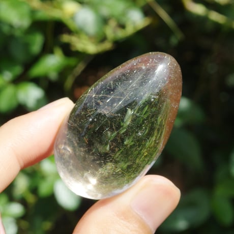 天然シトリン（エッグ型 / ゴールデンルチル、虹入り）【特典付き】