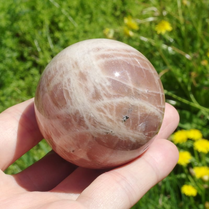 ピーチムーンストーンスフィア sufiakun高品質 ピーチムーンストーン