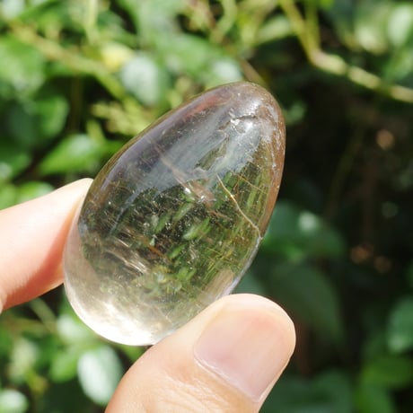 天然シトリン（エッグ型 / ゴールデンルチル、虹入り）【特典付き】