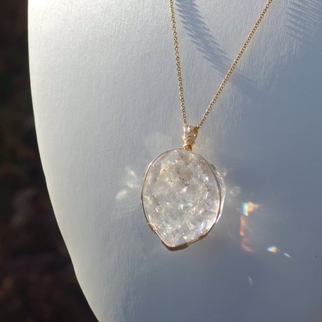 1106187 高品質✨ハーキマーダイヤモンドネックレス虹、オイル入り