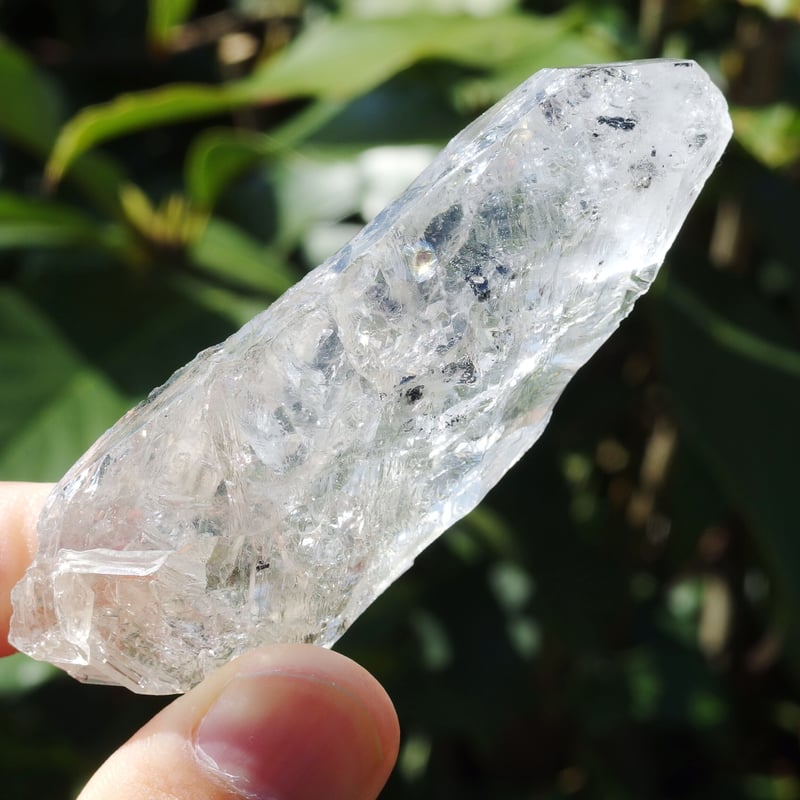 虹入りフェンスタークォーツ6/ウィンドウクォーツ/両剣/エレスチャル