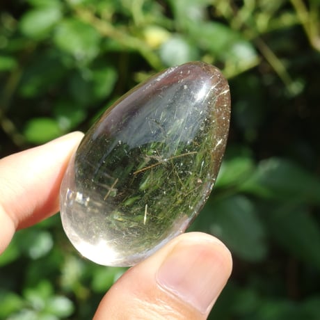天然シトリン（エッグ型 / ゴールデンルチル、虹入り）【特典付き】