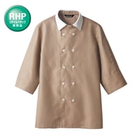 シャツ　７分袖 ブラウンチェック/白（WC2631-7）