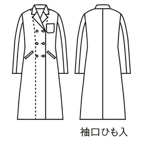 ドクターコート　レディス　長袖Ｗ　白（51-011）