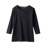 Ｔシャツ　兼用　８分袖　黒（CE423-1）
