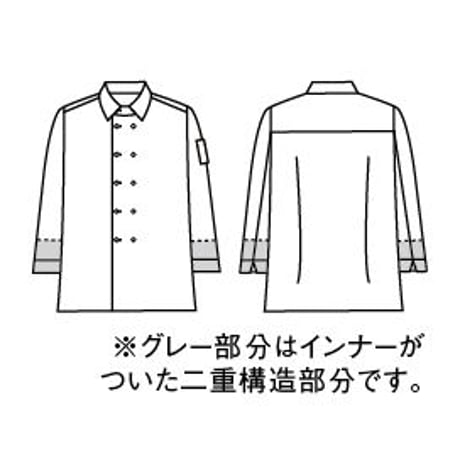 シャツ　７分袖 ブルーチェック/白（WC2631-4）