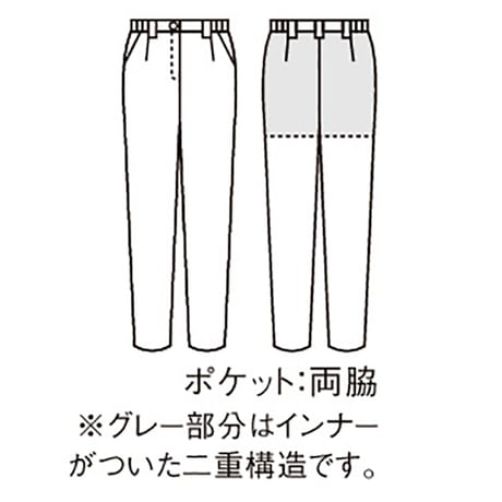 パンツ　レディス　両脇ゴム　白（73-1181）