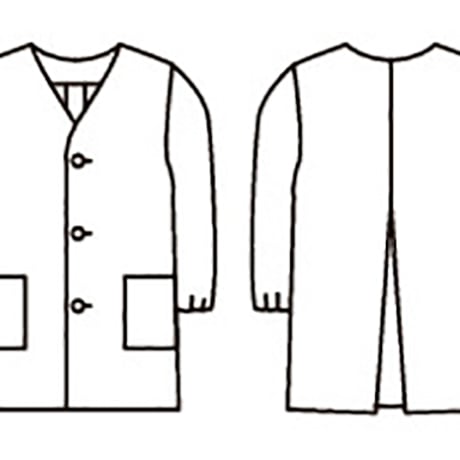 シングル型給食衣　長袖　白（PE111-2）