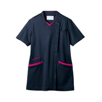 スクラブ　レディス　半袖　ダークネイビー/バーガンディ（73-2252）