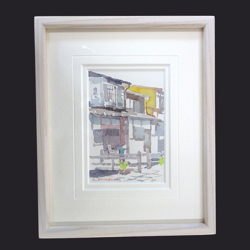 西房浩二、【ローテローゼ】、希少な額装用画集より、新品額装付 西房浩二 水彩 水路の街 | Nishifusa Works STORE