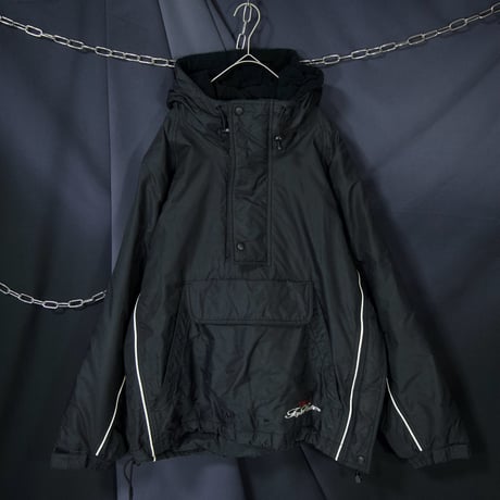 USED Snowboard Padding Puff Short Length Box Silhouette Nylon Anorak Jacket/Mountain Hoodie
