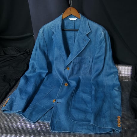 JeffRose Italy made Linen 100% Chambray Quarter Lined Tailored Jacket