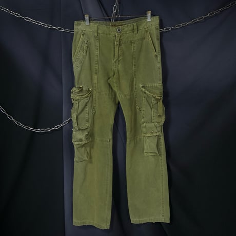 USED Eight Multi Pockets Gimmick Cargo Pants