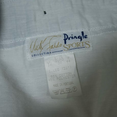 90s Pringle of Scotland Tartan Check Black Watch  2Tuck Center Crease Tapered Pique Baggy Slacks