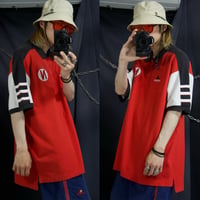 90s~00s Adidas TEAM Nebraska University Embroidery Football S/S Polo Shirts
