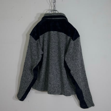 90s~ OLD ABAHOUSE Velvet Switching Sports Knit Jacket