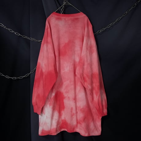 90s USA made Anvil Radial Splatter 3D Painting Tie Dye Long Length L/S Tee Dress