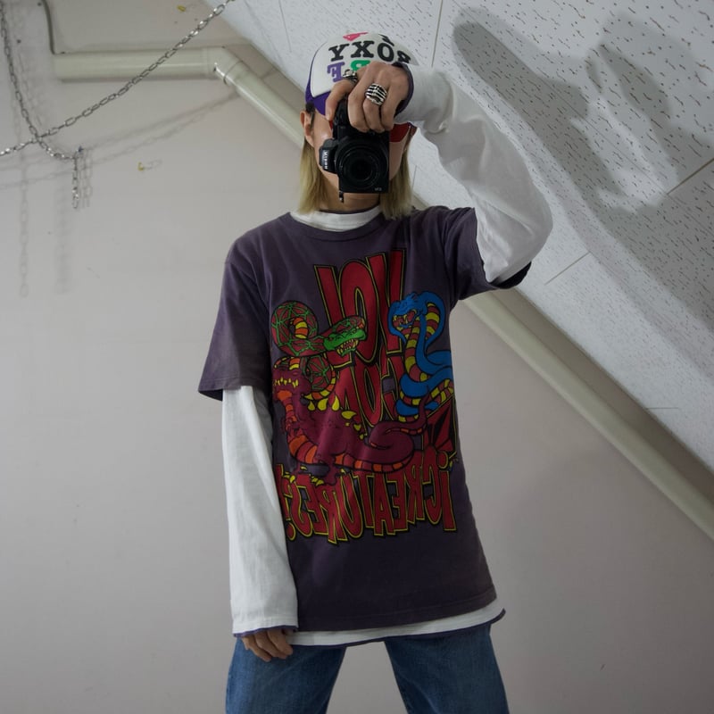 90s~00s Volcom Snakes&Dinosaurs Creatures S/S T