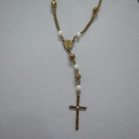 USED Ballchains Rosary Gold Necklace
