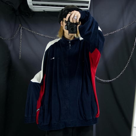 FUBU 4X Velor Switching Embroidery Oversized Track Jacket